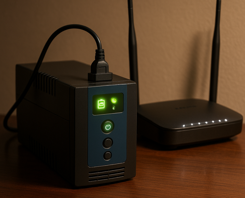 نگه داشتن مودم هنگام قطعی برق 845x684 - چگونه مودم را هنگام قطعی برق روشن نگه داریم؟